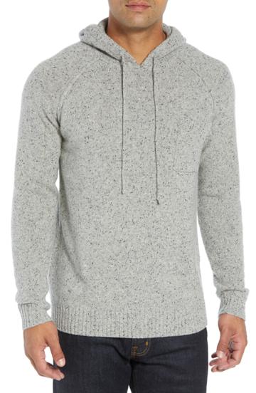 Men's Bobby Jones Rule 18 Donegal Regular Fit Hooded Sweater - Grey