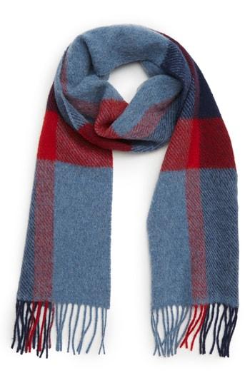 Men's Barbour Oakwell Wool Scarf, Size - Blue