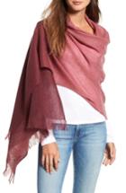 Women's Caslon Dip Dye Cashmere Wrap, Size - Burgundy