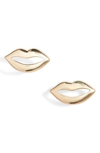 Women's Poppy Finch Lip Charm Stud Earrings