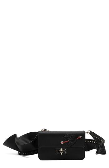 Valentino Garavani Very V Mini Leather Shoulder Bag - Black