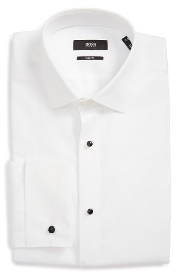 Men's Boss Jant Slim Fit Tuxedo Shirt - White
