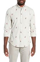 Men's Bonobos Washed Button Down Slim Fit Rabbit Print Sport Shirt R - Grey