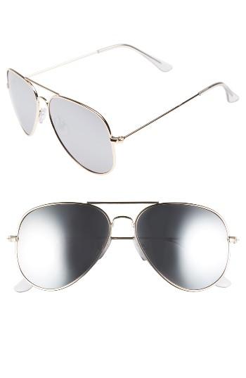 Women's Bp. Mirrored Aviator 57mm Sunglasses - Gold/ Silver