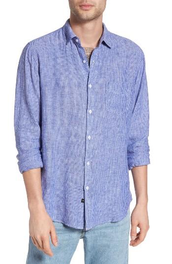 Men's Rails Connor Linen & Rayon Shirt, Size - Blue