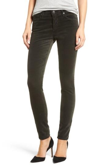Women's Ag Super Skinny Velvet Leggings - Green