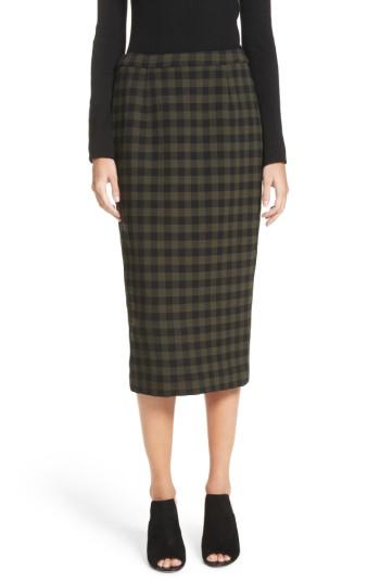 Women's A.l.c. Thea Plaid Wool Pencil Skirt - Green
