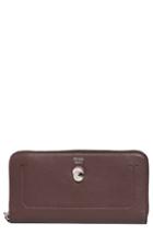 Women's Fendi Dotcom Calfskin Leather Clutch Wallet - Red