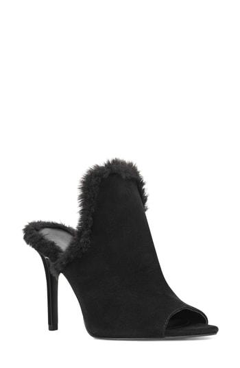 Women's Nine West Monuardo Faux Fur Trim Mule M - Black