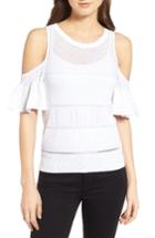 Women's Chelsea28 Textured Knit Cold Shoulder Top, Size - White