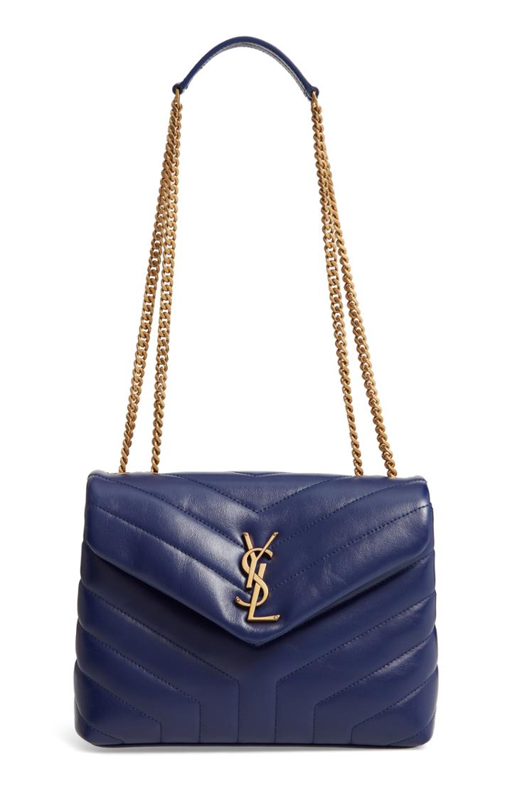 Saint Laurent Small Loulou Leather Shoulder Bag - Beige