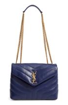 Saint Laurent Small Loulou Leather Shoulder Bag - Beige