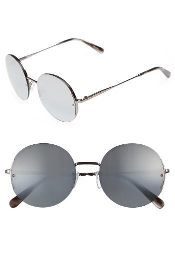 Women's Bobbi Brown 55mm Round Sunglasses - Dark Ruthenium