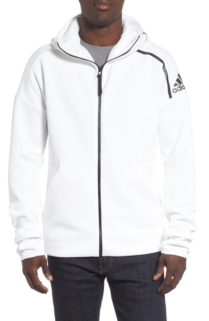 Men's Adidas Zne Fast Release Hooded Jacket, Size - White