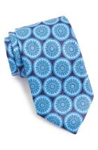 Men's Ermenegildo Zegna Floral Medallion Silk Tie, Size - Blue
