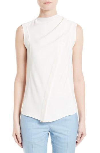 Women's Victoria Beckham Cady Asymmetrical Blouse Us / 8 Uk - Ivory