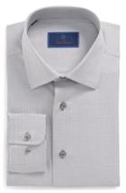 Men's David Donahue Regular Fit Solid Dress Shirt .5 - 34/35 - Grey