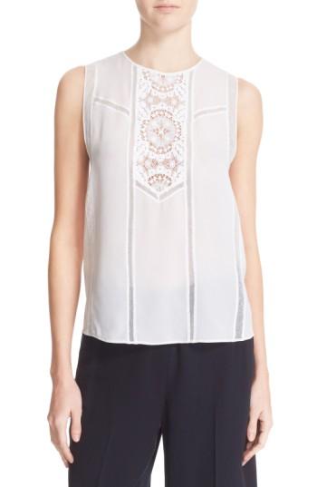 Women's A.l.c. 'penny' Crochet Lace Silk Tank - White