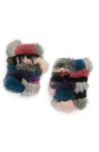 Women's Jocelyn Mandy Genuine Rabbit Fur Open Top Mittens