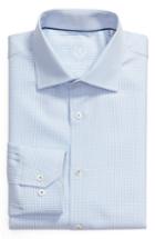 Men's Bugatchi Trim Fit Dobby Check Dress Shirt .5 - Blue