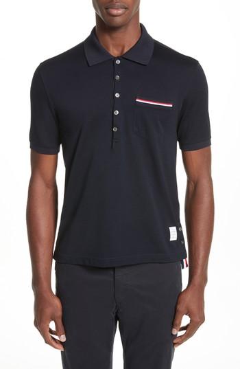 Men's Thom Browne Pocket Polo - White