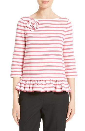 Women's Kate Spade New York Stripe Corsage Tee, Size - White