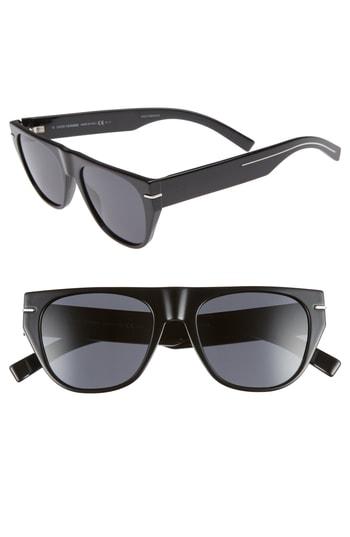 Men's Dior 53mm Flat-top Sunglasses - Black