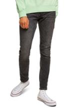 Men's Topman Washed Skinny Fit Jeans R - Black