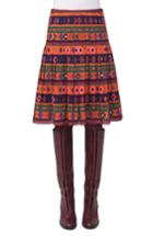 Women's Akris Punto Print Wool Bell Skirt