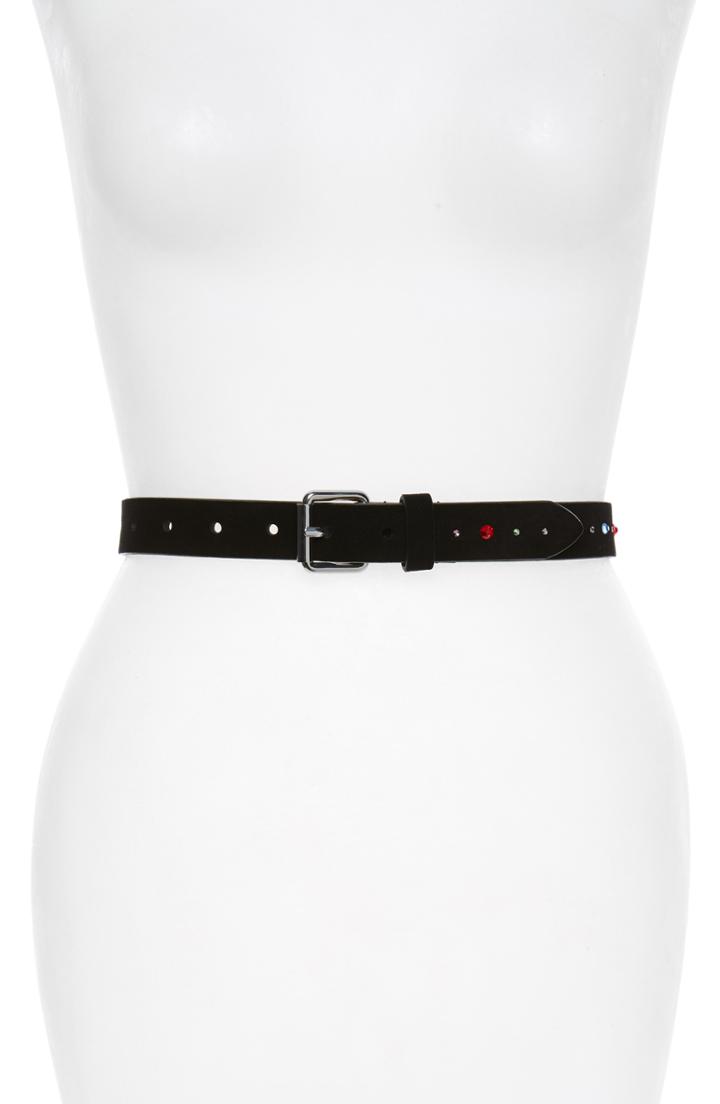 Women's Rebecca Minkoff Millie Crystal Embellished Suede Belt