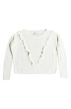 Women's Roxy One Fine Stay Ruffle Sweater - White