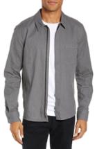 Men's Boss Lancelot Regular Fit Denim Zip Shirt - Grey