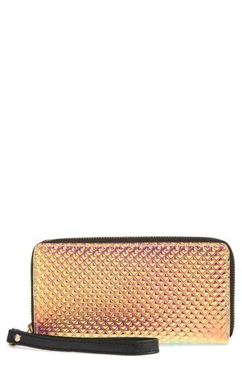 Omg Textured Metallic Zip Wallet -