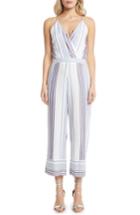 Women's Willow & Clay Stripe Culotte Jumpsuit - Blue