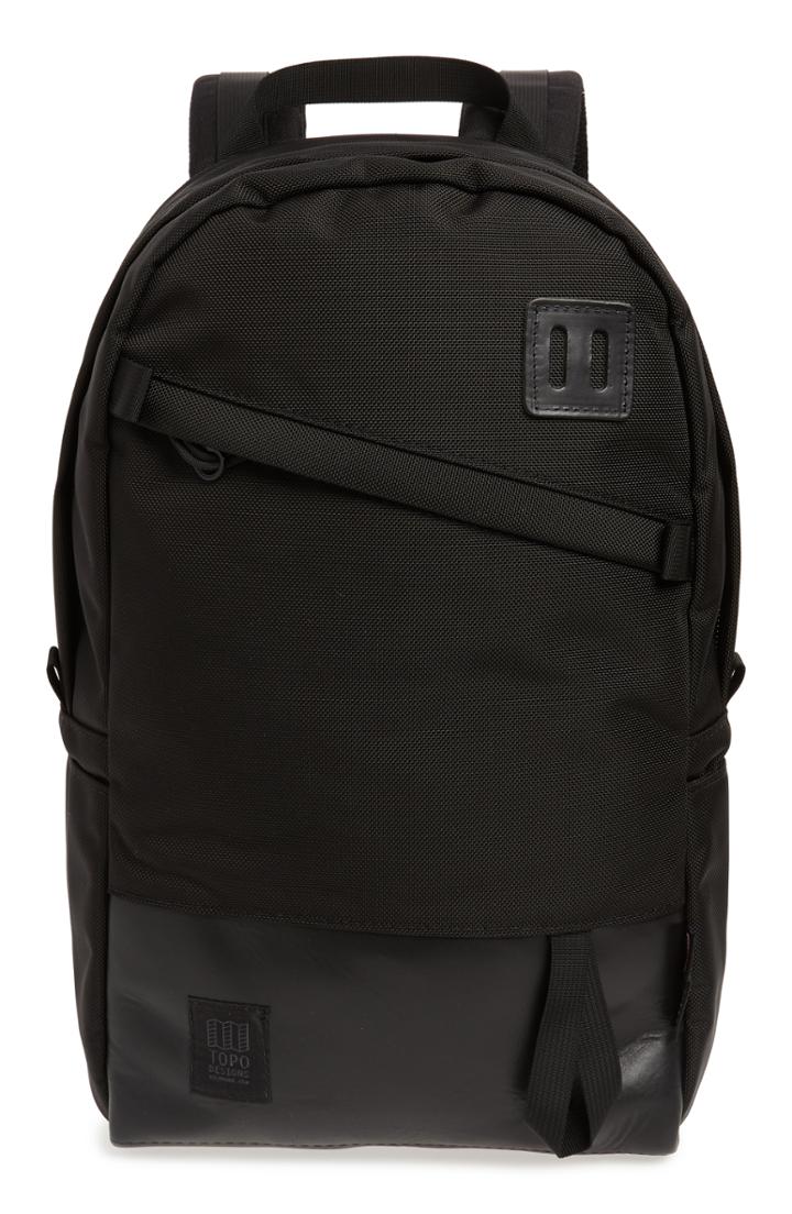 Men's Topo Designs Canvas & Leather Daypack - Black