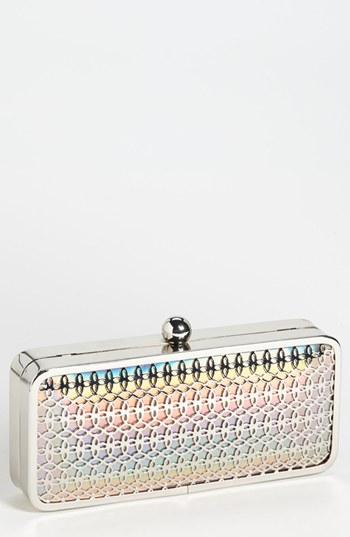 Jessica Mcclintock Iridescent Faux Leather Minaudiere