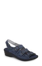 Women's David Tate Luna Slingback Wedge Sandal W - Blue