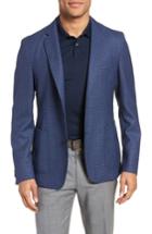 Men's Boss Nold Trim Fit Check Wool Sport Coat R - Blue