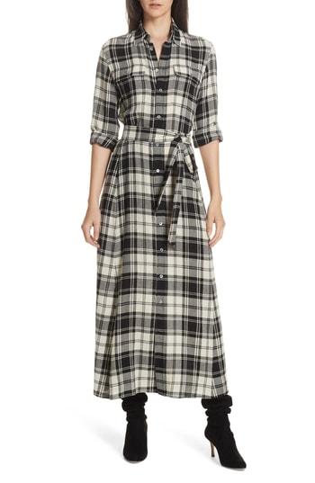 Women's Polo Ralph Lauren Plaid Midi Shirtdress - Black