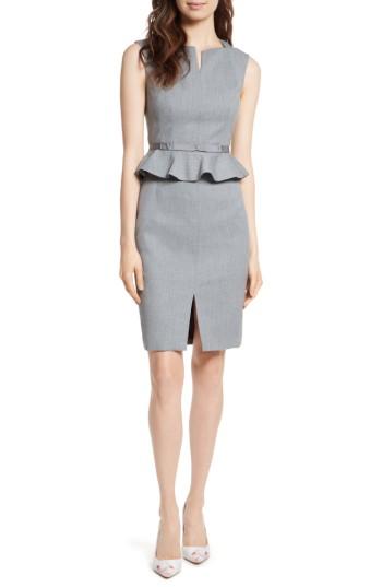 Women's Ted Baker London Nadaed Bow Detail Textured Peplum Dress