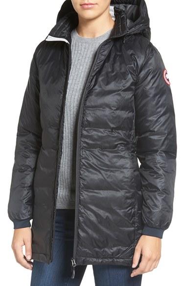 Women's Canada Goose 'camp' Slim Fit Hooded Packable Down Jacket - Black