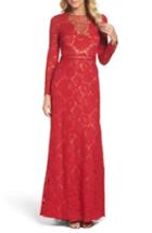 Women's Tadashi Shoji Corded Lace Gown - Red