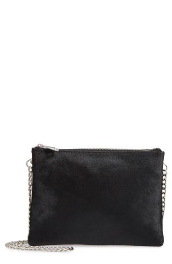 Topshop Oakley Leather & Genuine Calf Hair Crossbody Bag -