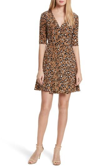 Women's Diane Von Furstenberg New Savilla Leopard Print Silk Wrap Dress - Brown