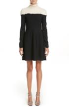 Women's Valentino Ruffle Neckline Knit Dress - Black