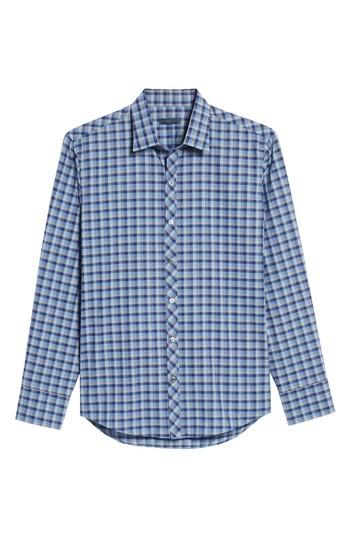 Men's Zachary Prell Santos Plaid Sport Shirt - Blue