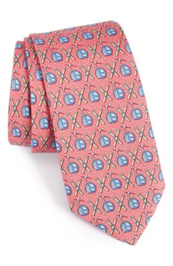 Men's Vineyard Vines Gondola & Skis Silk Tie, Size - Pink
