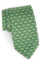 Men's Salvatore Ferragamo Erede Elephant Print Silk Tie, Size - Green