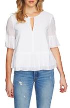 Women's 1.state Keyhole Peplum Blouse, Size - White