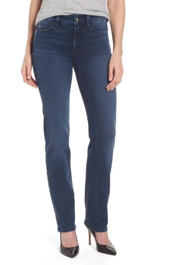 Petite Women's Nydj Marilyn Stretch Straight Leg Jeans P - Blue